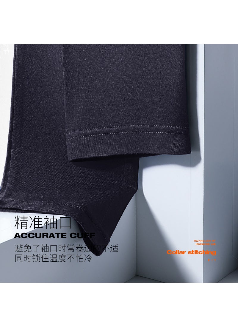 Generic Mens V-Neck Thermal Autumn Shirt Slim Fit Undershirt Warm Top Black  - Image 5