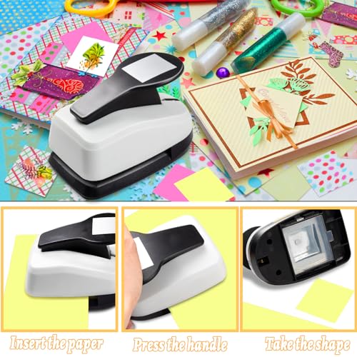 HKKYO Square Hole Punch, 1.5 inch Square Paper Punch, Squares Punches for Paper Crafts, Scrapbooking Punches, Shape Hole Puncher, Squares Craft Puncher - Image 4