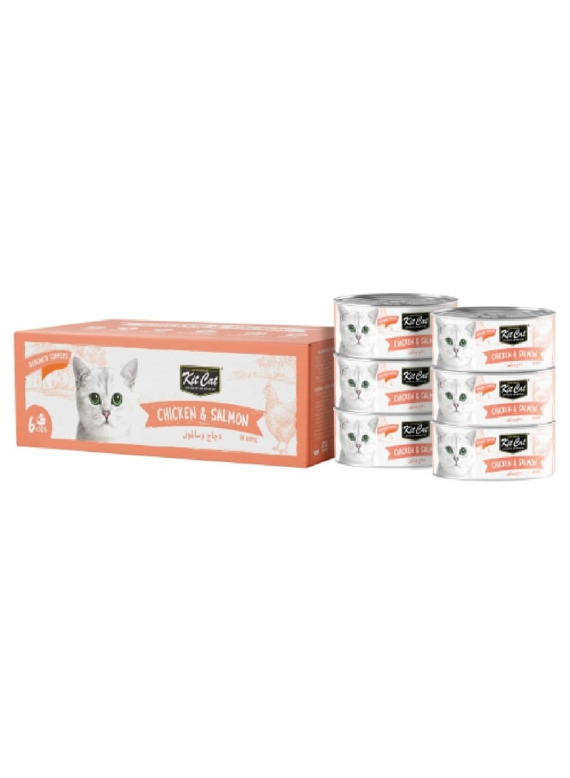 Kit Cat Deboned Multipack Chicken & Salmon Toppers 6X50g - Image 1