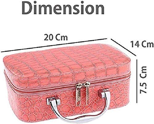 JofixZone Leather Cosmetic Bag Square Solid Handbag Makeup Mirror Magnifying Compact Cosmetics Storage Makeup Bags Jewelry Organizer Makeup Bag Box for Women - Image 2