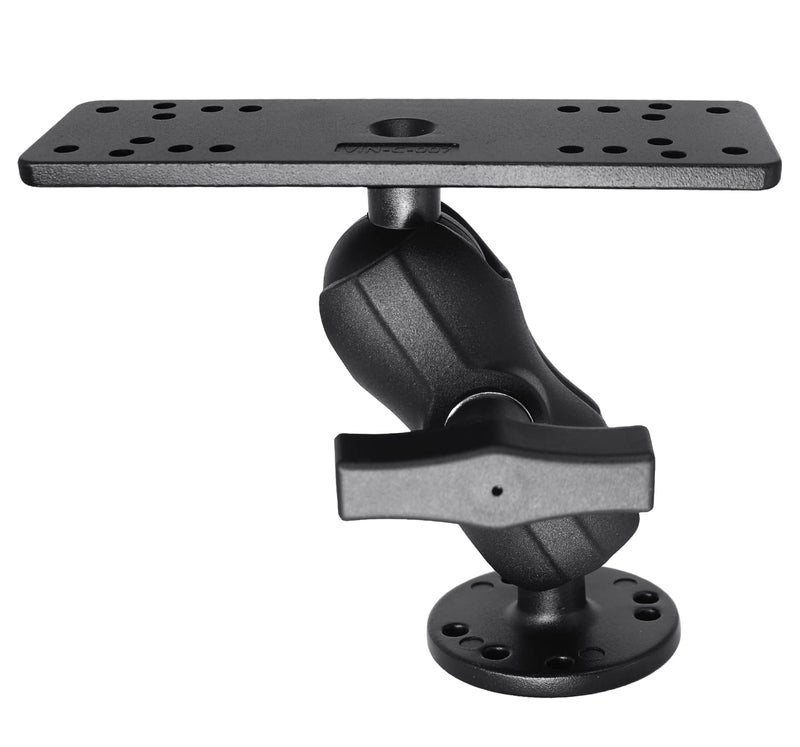 WINDFRD 1.5" Ball Short Arm Fish Finder Mount, Marine Electronic Mount, Universal Mounting Plate with 1.5 inches / 38mm / C Size Ball Adapters, Compatible with Garmin, Lowrance, Humminbird and More - Image 1