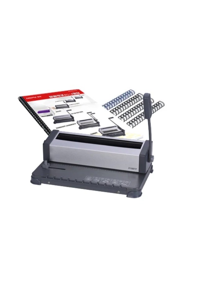 Kalon Spiral binding machine  A4 Binds, 125 Pages 34 Hole Manual- Wire  Multi-Functional Wire Book Binding Machine  punching & Comb Machine Binding Machine  - Image 1