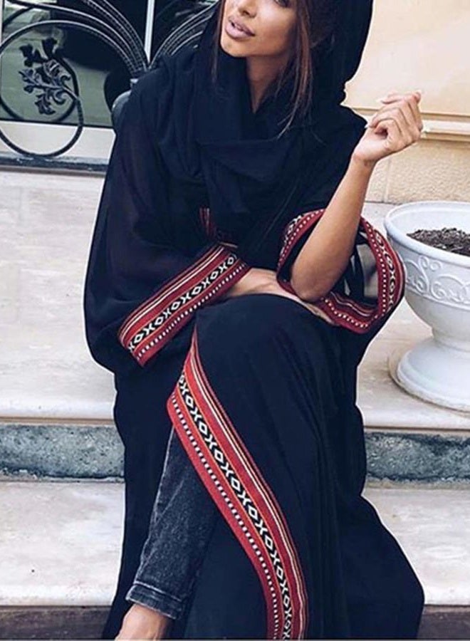 YouKD Summer Embroidered Floral Long Cardigan Bohemian Kimono Beach Swimsuit Cover Up Plus Size Dress for Women - Image 4