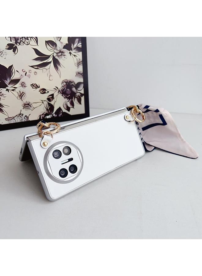 اس-توب جراب لهاتف Huawei Mate X5 مصنوع من الجلد المطلي المعدني مع سوار وشاح - Image 3