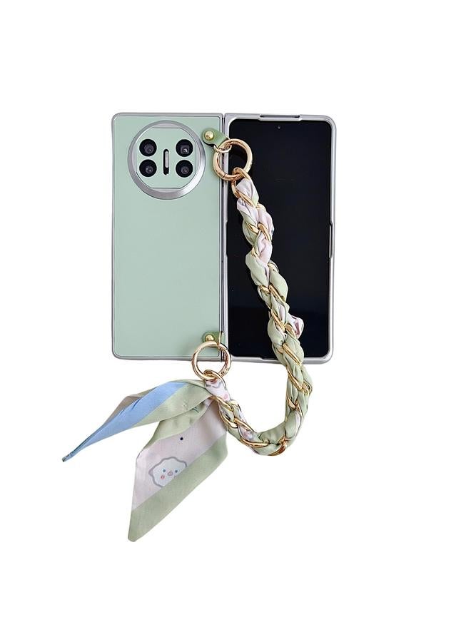 اس-توب جراب لهاتف Huawei Mate X5 مصنوع من الجلد المطلي المعدني مع سوار وشاح - Image 1