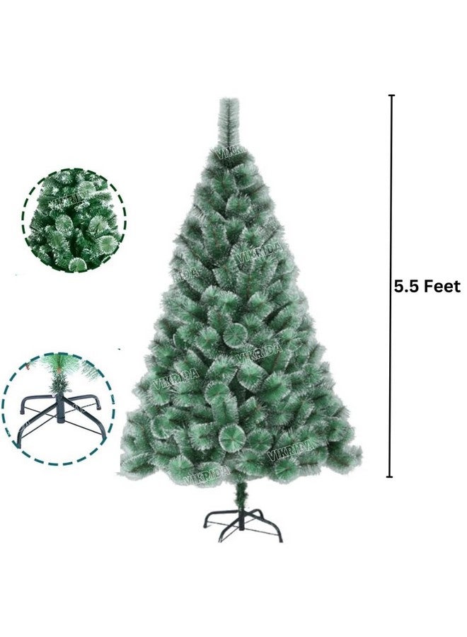 Vikrida 5.5 Feet Artificial Pine Snow Christmas Tree Perfect for Christmas Decoration with 82 pcs Decorations (Ornaments) - Image 2