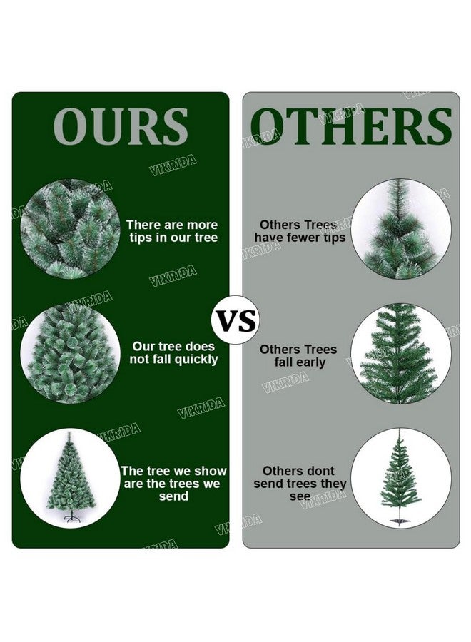 Vikrida 5.5 Feet Artificial Pine Snow Christmas Tree Perfect for Christmas Decoration with 82 pcs Decorations (Ornaments) - Image 4