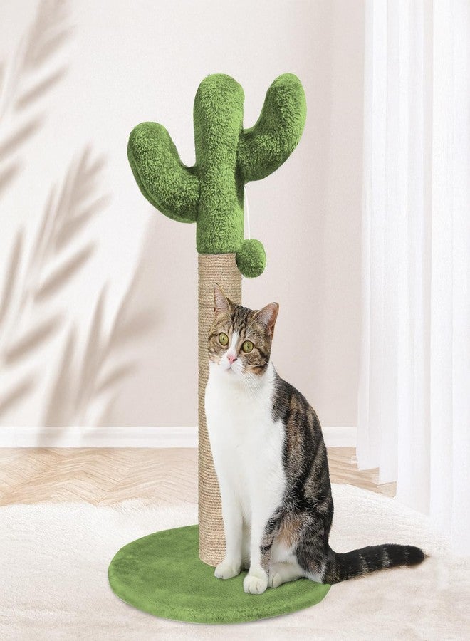 FURRLOVERS Cactus Cat Scratching Post with Climbing Tower, Natural Rope Wrapped Post, Green Plush Top, Mental Stimulation and Exercise (SIZE-20X16 inch) (furr-Cactus-Scratcher-gn) - Image 2