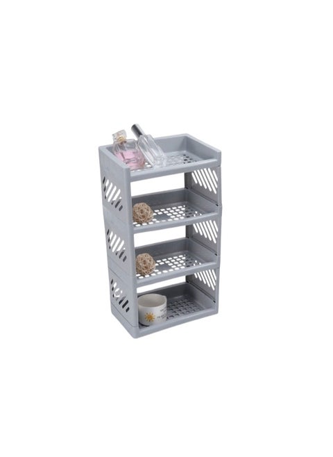 Multi-purpose 4-tier organizer shelf, elegant organization in every corner. Colors: White, Gray, Pink L