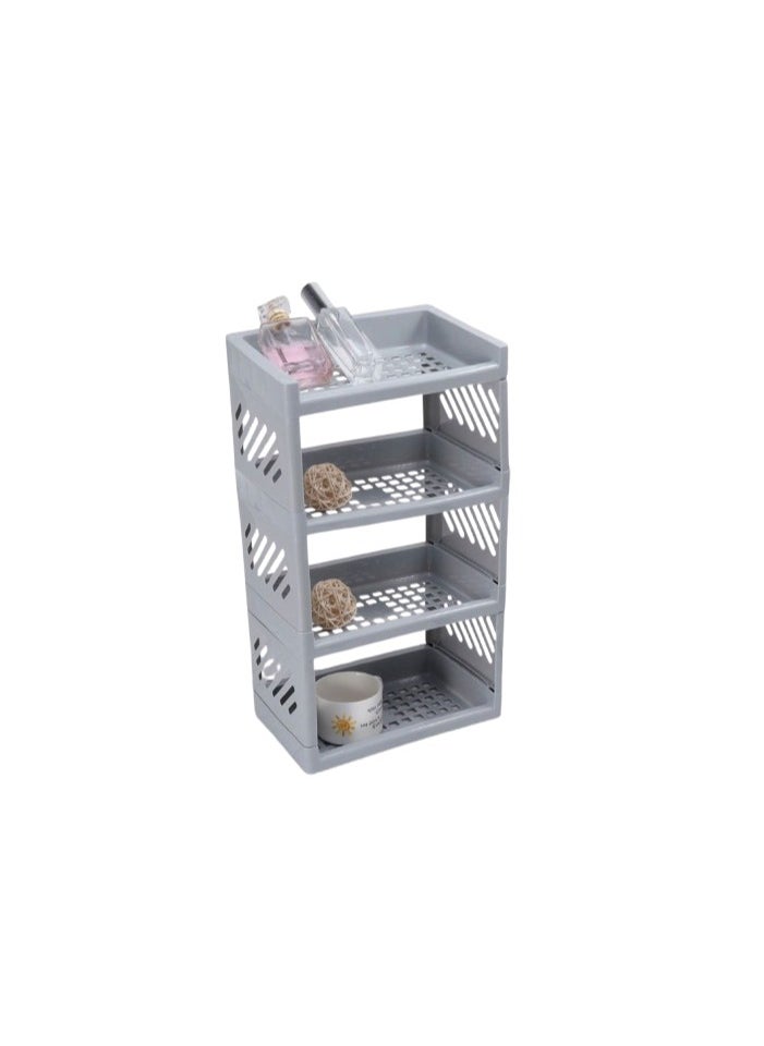 Generic - Multi-purpose 4-tier organizer shelf, elegant organization in every corner. Colors: White, Gray, Pink L - Image 1