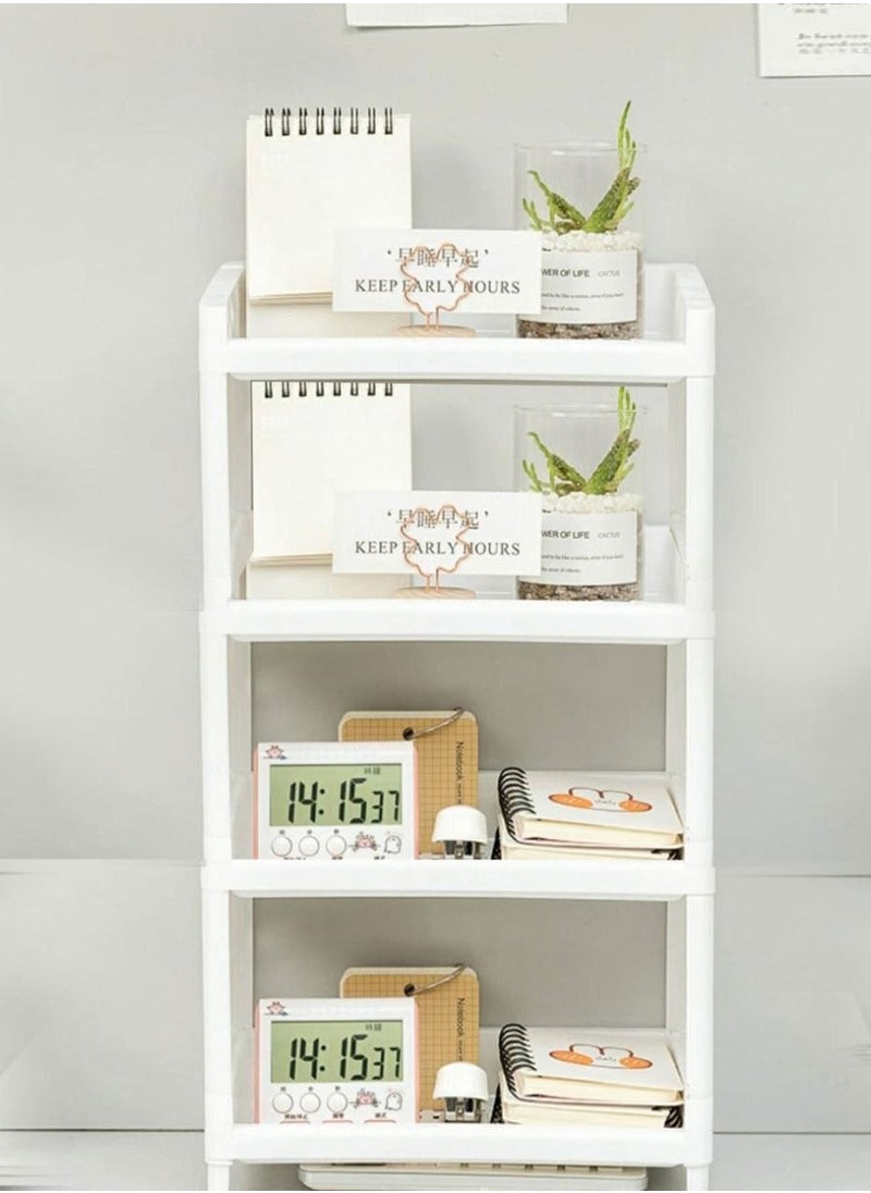 Generic - Multi-purpose 4-tier organizer shelf, elegant organization in every corner. Colors: White, Gray, Pink L - Image 1