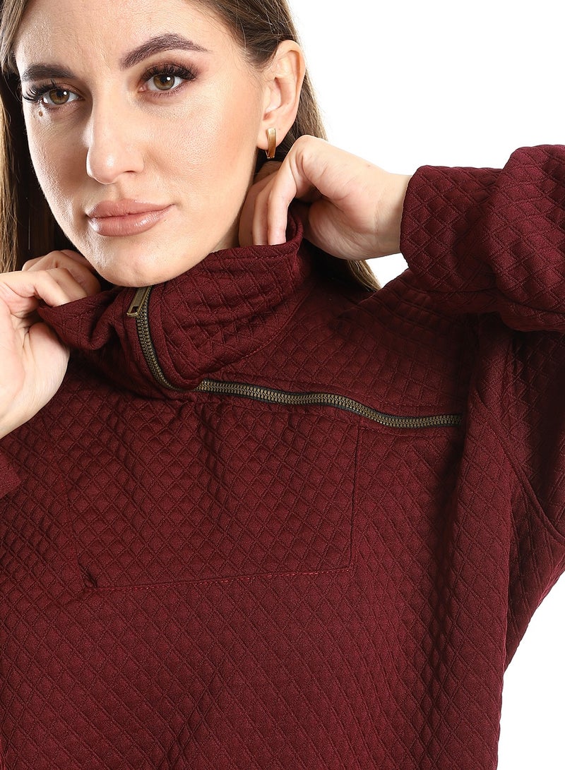 Caesar Women Closed Sweat Shirt With High Neck - Image 3