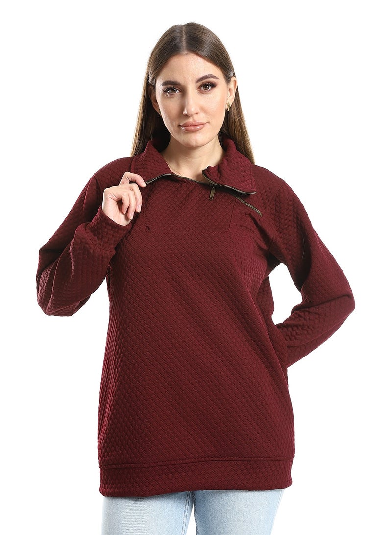 Caesar Women Closed Sweat Shirt With High Neck - Image 1