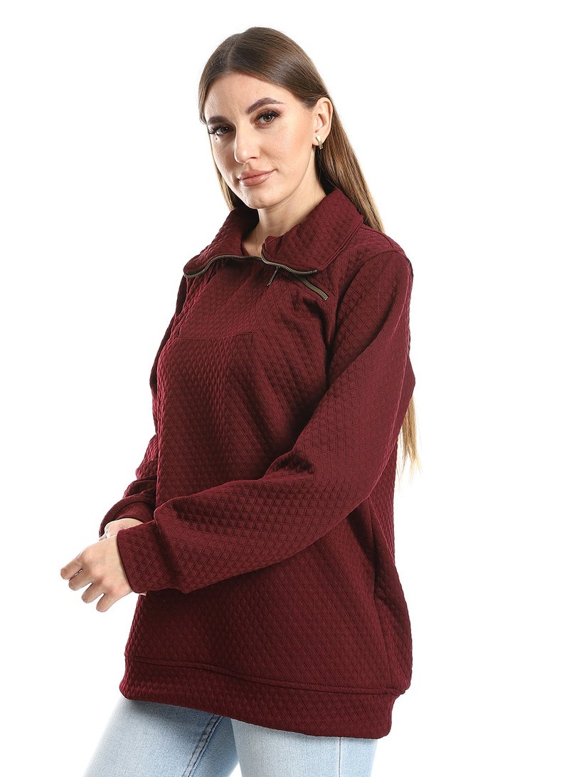 Caesar Women Closed Sweat Shirt With High Neck - Image 2