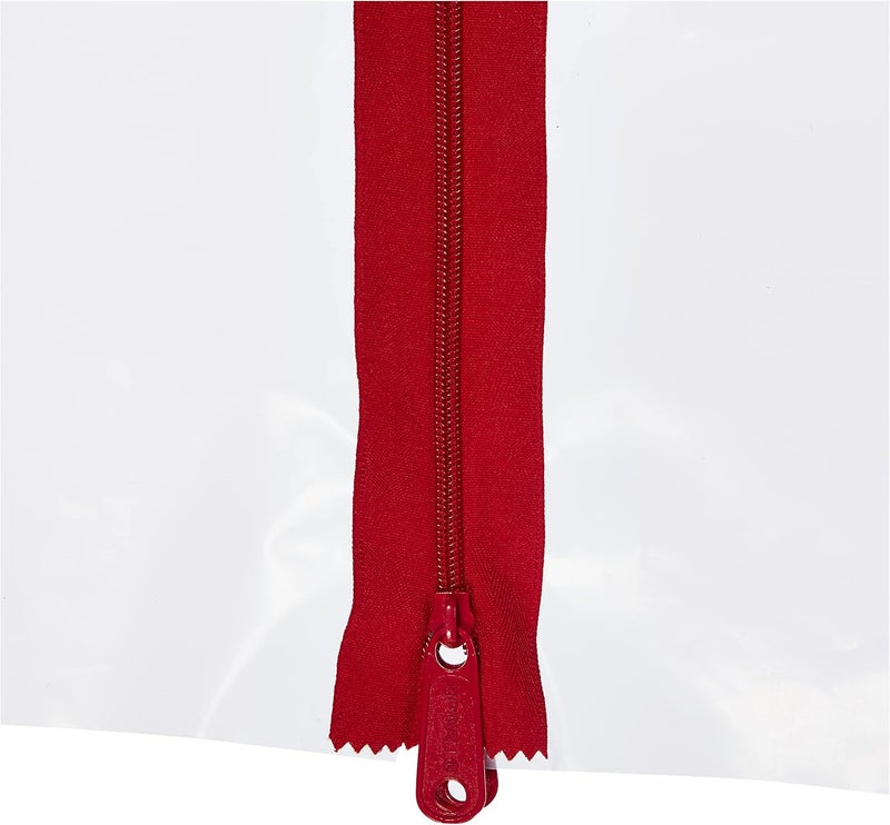 ZIPWALL مجموعة باب سحاب زيب وول زيب دور ZDS القياسية لحاجز الغبار - غطاء بلاستيكي 4x7.5 قدم مع سحابات ثقيلة، أحمر - Image 3