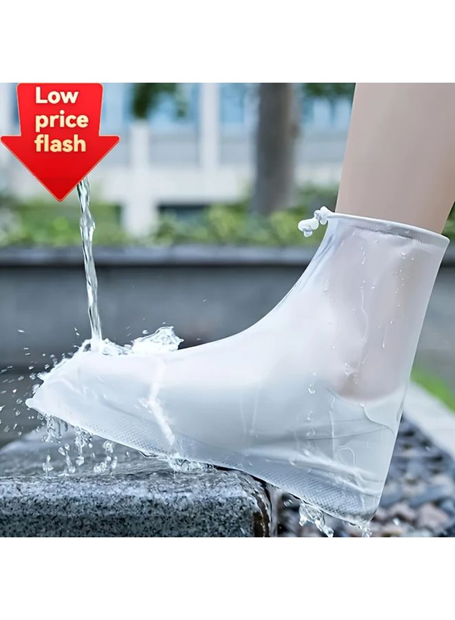 XL Slip Resistant Shoe Covers With Zipper Mid Calf Rain Guards Reusable Unisex Foot Protectors - Image 2