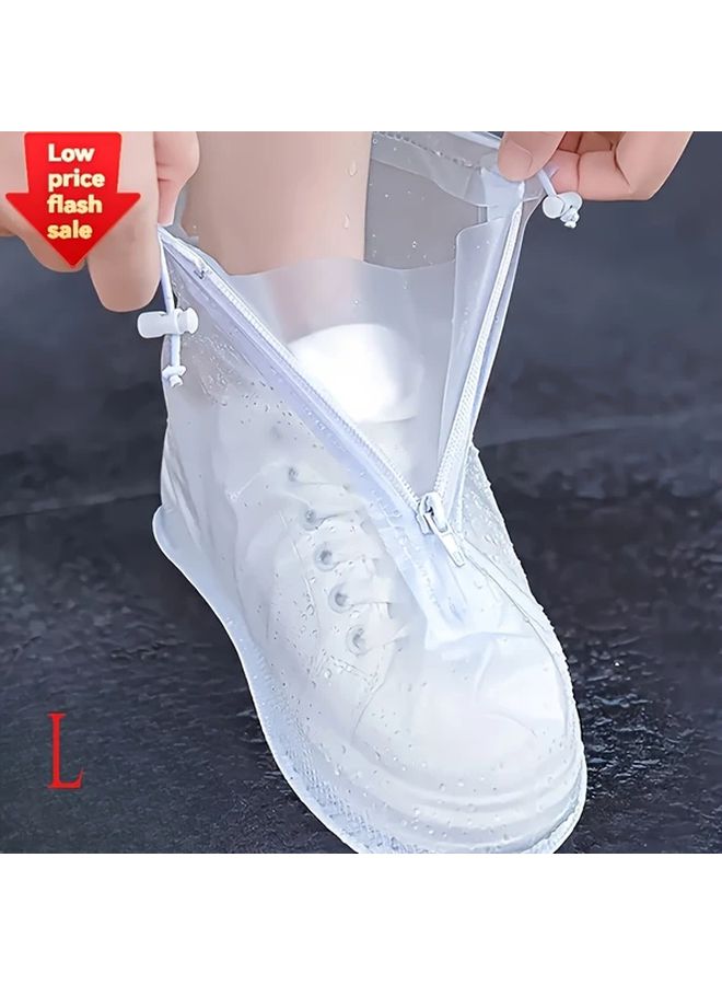 XL Slip Resistant Shoe Covers With Zipper Mid Calf Rain Guards Reusable Unisex Foot Protectors - Image 4