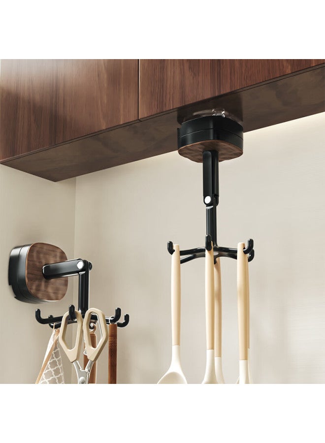 Bydoll Kitchen And Bathroom Rotating Hook No-trace No-drill Wall Suction Cup Hanging Storage Rack Spoon And Spatula Organizer
