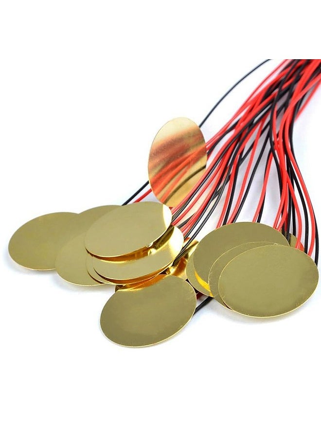 Generic - 15pcs Piezo Pickup 35mm Piezo Amplifiers Discs Piezo Disc Transducer Contact Microphone Trigger Sound Sensor with 10-inch Leads for Acoustic Guitar Drum - Image 1