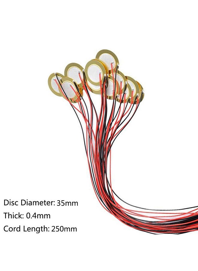 Generic - 15pcs Piezo Pickup 35mm Piezo Amplifiers Discs Piezo Disc Transducer Contact Microphone Trigger Sound Sensor with 10-inch Leads for Acoustic Guitar Drum - Image 1