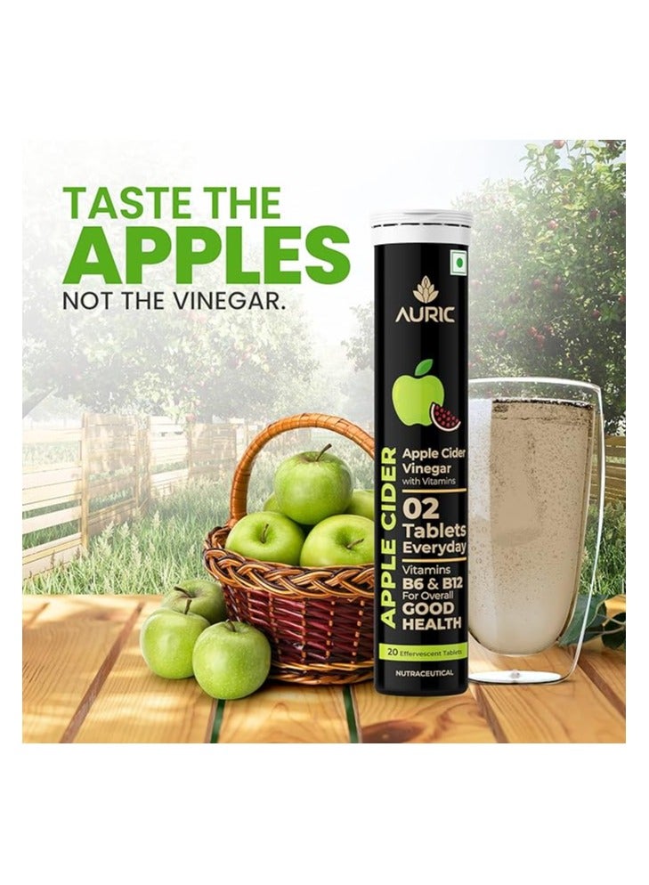 Auric Apple Cider Vinegar with Vitamins | 20 ACV Tablets with Vitamin B6 & B12 in every tube |Weight Loss & Metabolism Benefits | Supports Digestion, Bloating Relief & Gut Health - Image 5