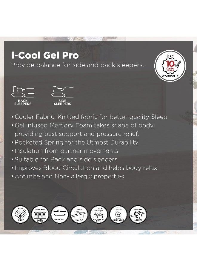 Home Box iCool Gel Pro Visco Memory Foam Pocket Spring Queen Mattress - 160x200x25 cm  - Image 4