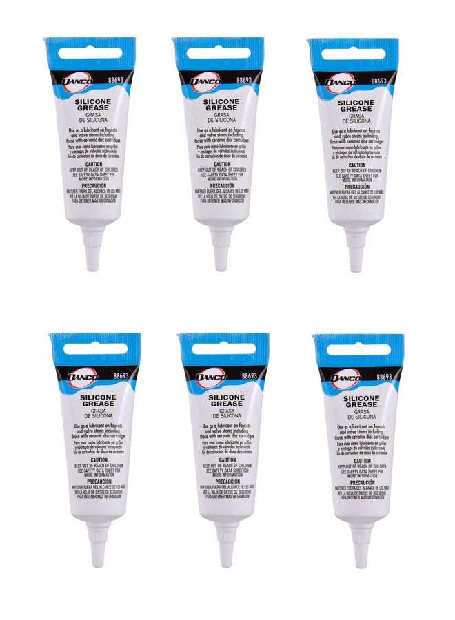 DANCO Waterproof Food Grade Silicone Grease for O-Rings | Silicone Lubricant | Plumbers Grease | 0.5 oz | Sold as 6 Pack (88693P) - Image 1