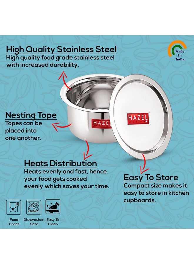 Hazel وعاء هازيل ألفا من الفولاذ المقاوم للصدأ مع غطاء قاع دائري لأواني الغلي (3 لتر) - Image 3