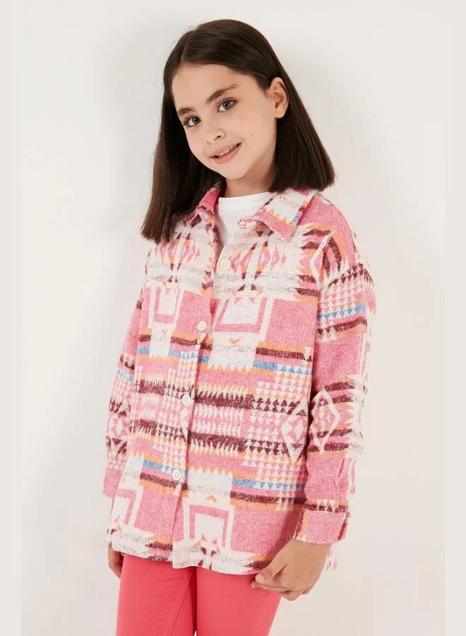 Lela Lela Ethnic Patterned Winter Lumberjack Shirt for Girls CF24W81785