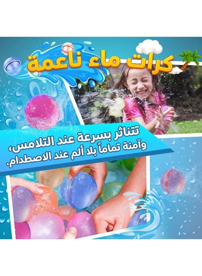كرات لعب مائية قابلة لإعادة الاستخدام للأطفال 6 قطع متعددة الألوان بتعبئة سريعة وإغلاق ذاتي للأنشطة الصيفية - Image 5