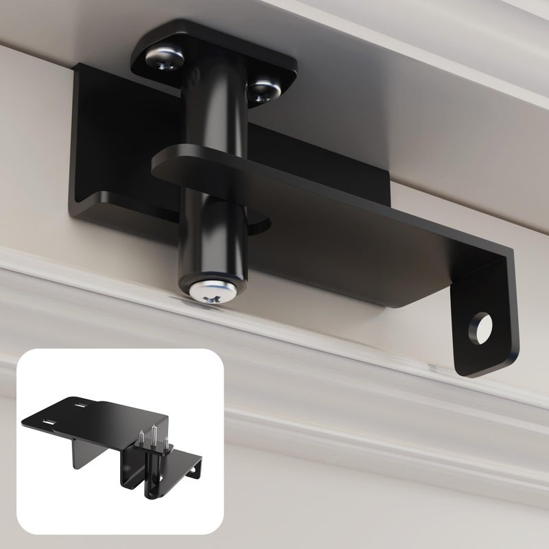 Laowu Adjustable Child Safety Door Top Lockï½œMetal Child Proof Door Top Lock for Interior&Exterior&French Doorï½œLock & Unlock from Either Sidesï½œfor Childproofingï½œSliding Door Lock for Kids Safetyï½œBlack - Image 1