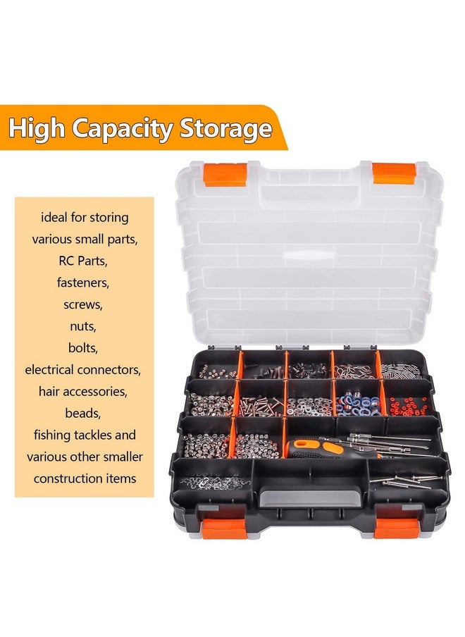 Hobbypark HobbyPark RC Hardware Organizer Box Adjustable Compartments Removable Dividers Durable Plastic Double Side Tools Box Screw Organizer for Nuts, Bolts, Screws, Nails, Small Parts, Tools  - Image 2