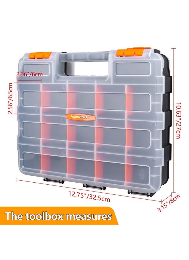 Hobbypark HobbyPark RC Hardware Organizer Box Adjustable Compartments Removable Dividers Durable Plastic Double Side Tools Box Screw Organizer for Nuts, Bolts, Screws, Nails, Small Parts, Tools  - Image 3