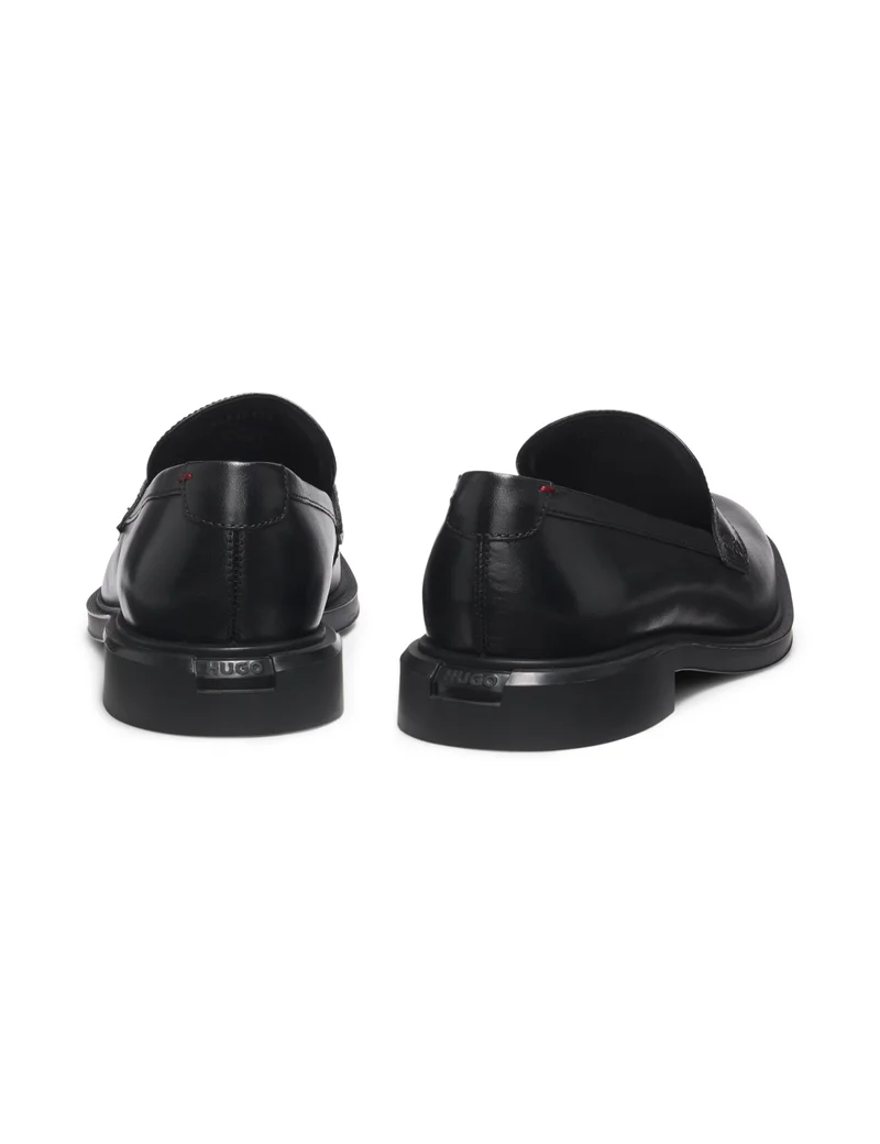 HUGO Leather loafers with penny trim