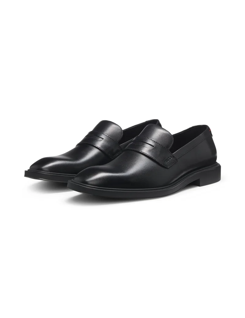 HUGO Leather loafers with penny trim