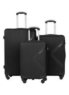 PARAJOHN Neutro 3 Pieces ABS Luggage Trolley Set - Black  - Image 1