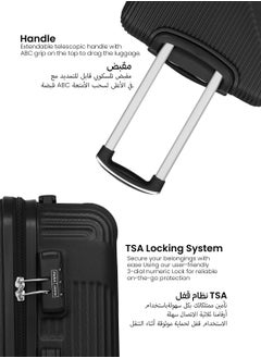 PARAJOHN Neutro 3 Pieces ABS Luggage Trolley Set - Black  - Image 4