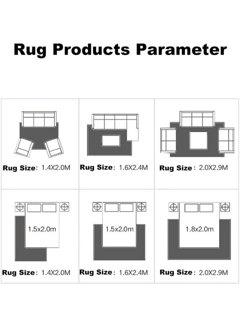 MONOGUE Modern Abstract Area Rugs NonSlip Short Pile Soft Carpet Rugs for Bedroom Living Room Hallway Dining Room Office Dorm Room - Image 3