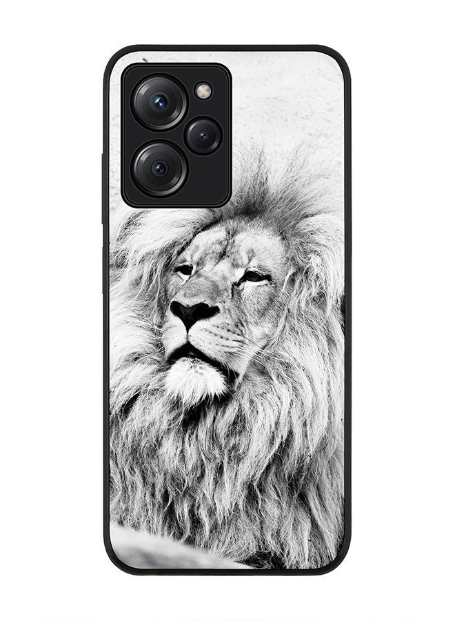 Stylizedd Rugged Black edge case for Poco X5 Pro Slim fit Soft Case Flexible Rubber Edges Anti Drop TPU Gel Thin Cover - Wise Lion - Image 1