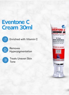 PharmaHealth Eventone C Cream 30g Skin lightening and brightening cream with L glutathione and Vitamin C  - Image 2