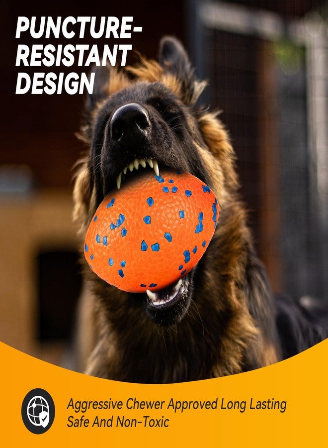 FUSOTO 5.5 Inches Balls for Dogs, Durable Dog Football Toys for Aggressive Chewers, Large Rugby Balls, Floating Dog Toys for Water Fetch for Medium and Large Breed, Orange - Image 2