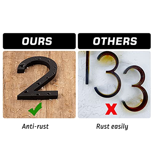 HFKPJRT Floating Shadow House Number for Outside - Large 5 Inch Modern House Address Numbers with Nail Kit Black Acrylic Outdoor Address Sign for Home Garden Door Mailbox Decor, 911 Visibility Signage (0) - Image 5