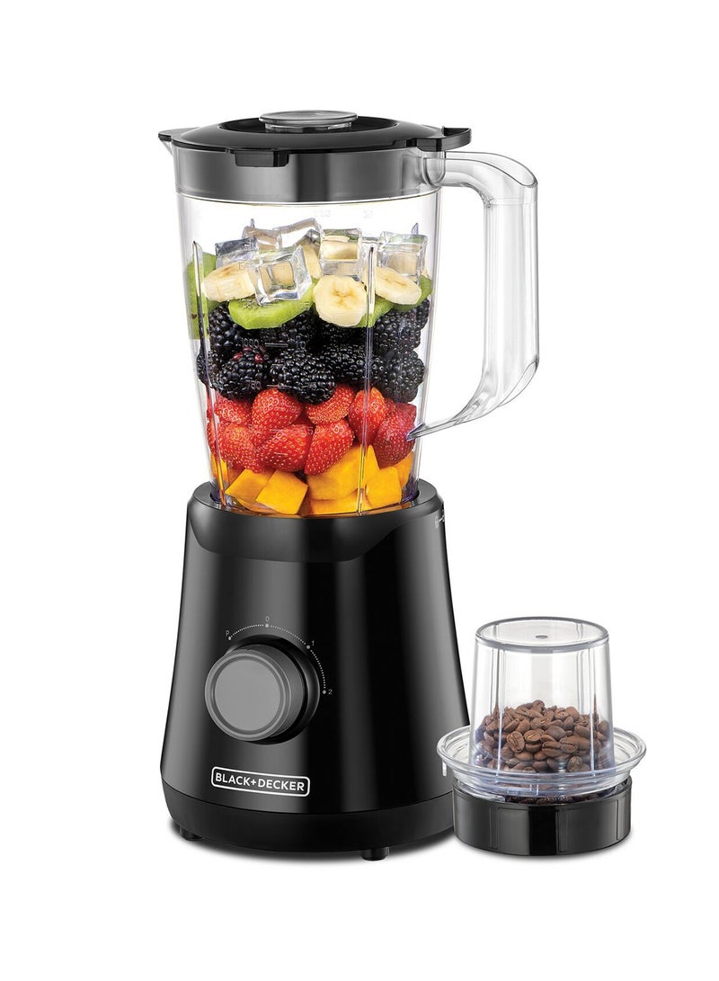 BLACK&DECKER Blender 500 Watt with Grinding Mill , 1.5 Liter Jar, 2 Speed , Ice Crushing, Stainless Steel Blades, Thermal Protection ( BX530 ) - Image 1