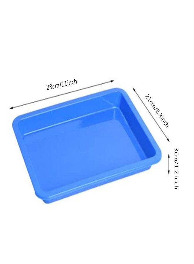 Jilukibo 10 Pack Rectangle Plastic Art Trays for Crafts Painting Beads, Stackable Multicolor Activity Tray Organizer Serving Tray for DIY Projects,Organizing Supply Fun Home Activities - Image 2