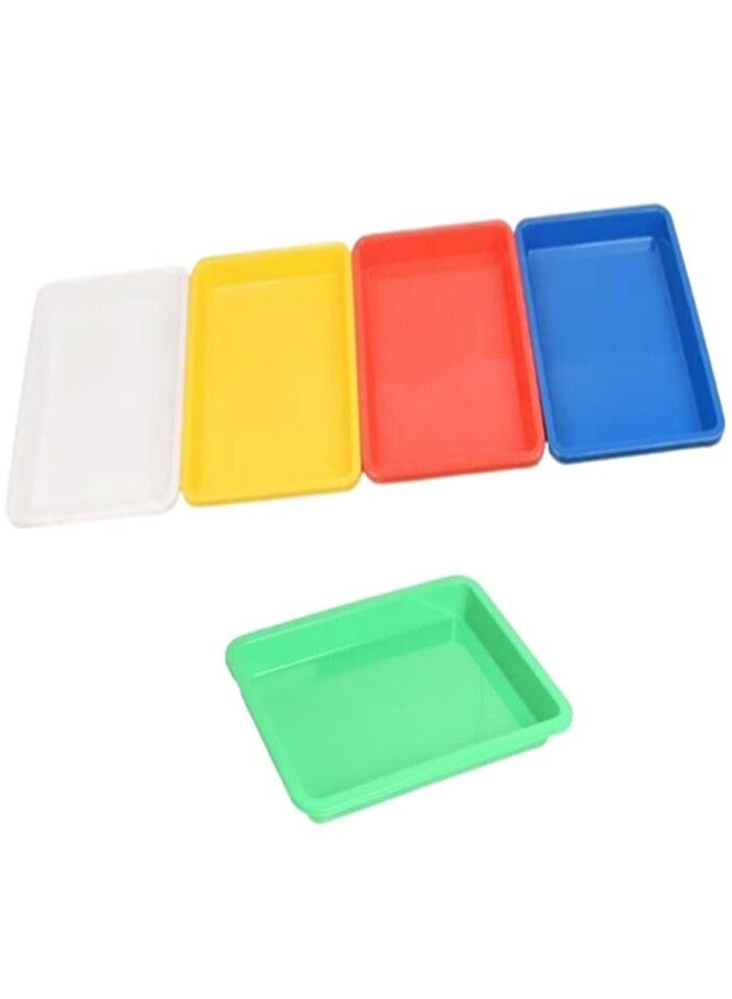 Jilukibo 10 Pack Rectangle Plastic Art Trays for Crafts Painting Beads, Stackable Multicolor Activity Tray Organizer Serving Tray for DIY Projects,Organizing Supply Fun Home Activities - Image 3