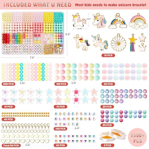 Hudux Clay Beads for Bracelet Making Kit, Heishi Bead for Jewelry Making, Friendship Bracelet Kit, Spacer Beads for Adult Necklace Earring DIY (Unicorn) - Image 2