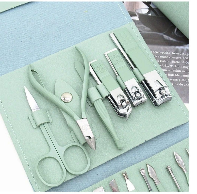 VENDIX Professional Manicure & Pedicure kit, 16-Piece Stainless Steel Nail Clippers, Grooming Kit with Luxurious Travel Leather Case for Men and Women (multicolor) - Image 3
