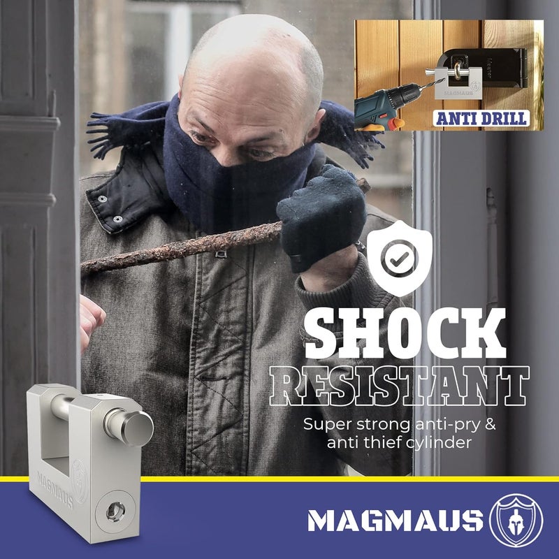 Magmaus Heavy Duty Container Padlock - Waterproof, Anti-Rust, Anti-Drill Security Lock - Image 4