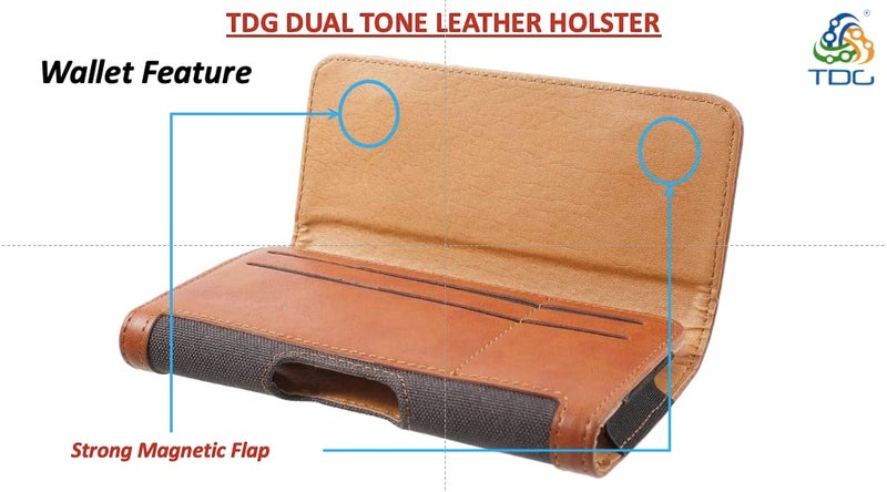 TDG Leather Belt Pouch Holster for Apple iPhone 16 Pro max Smartphones & Mobiles (6.7 inches) Brown - Image 4