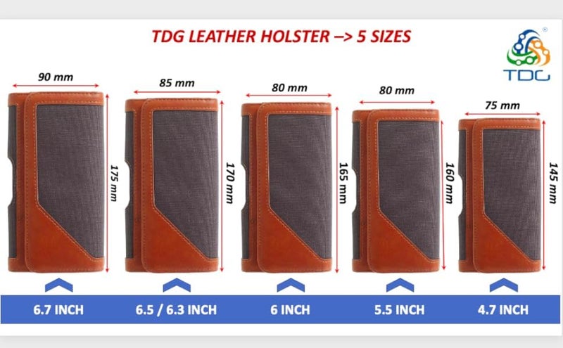 TDG Leather Belt Pouch Holster for Apple iPhone 16 Pro max Smartphones & Mobiles (6.7 inches) Brown - Image 2